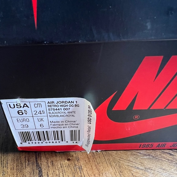 Jordan 1 Retro OG High Royal Size 6.5 New With Box - Picture 8 of 8
